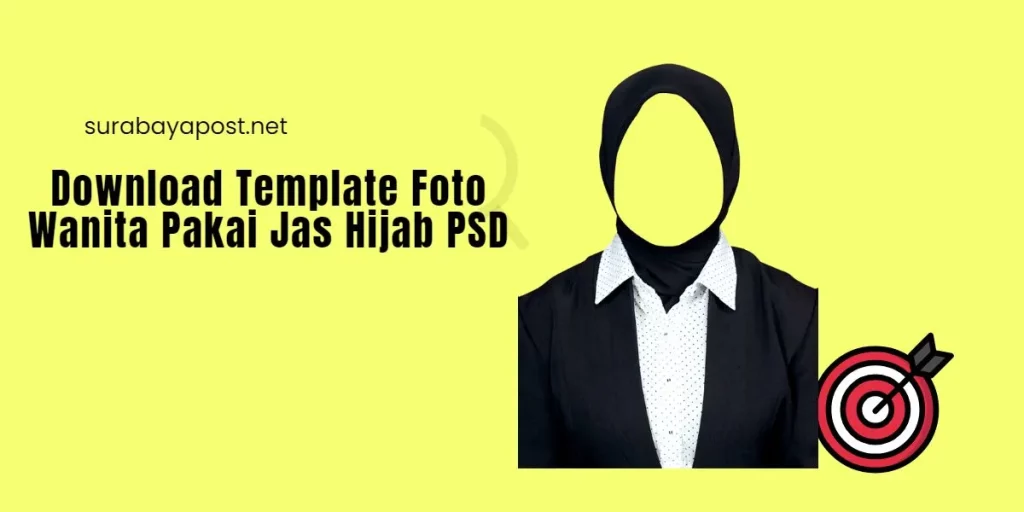 Download Template Foto Wanita Pakai Jas Hijab PSD